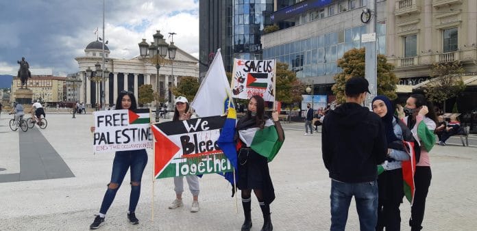 Протестот за поддршка на Палестинците во Скопје